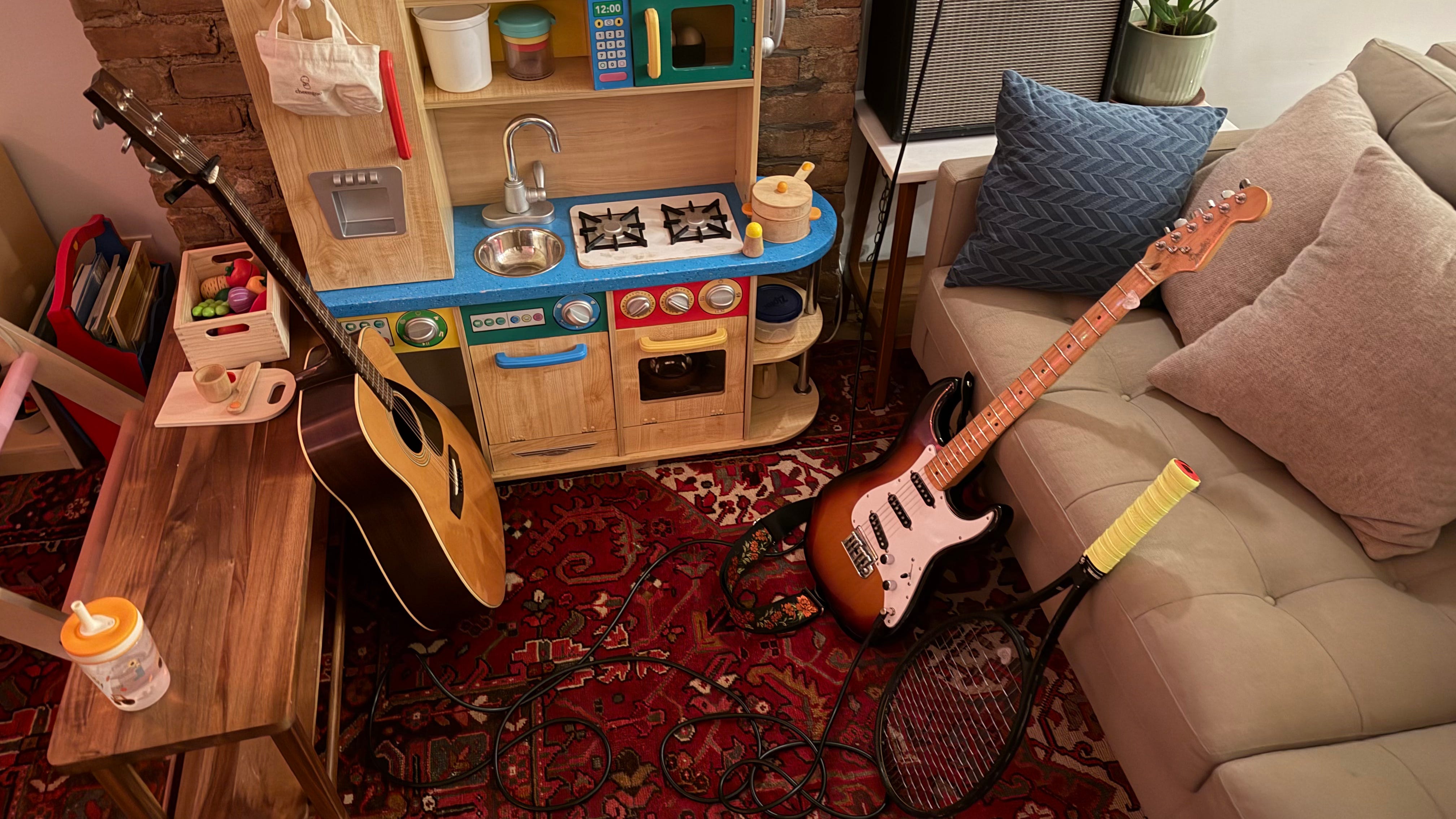 70s Yamaha FG-160, 1983 Fender Strat, Pro-Staff 97