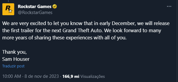 Grand Theft Auto 6: Previsões internas de janela de lançamento e planos de  revelação