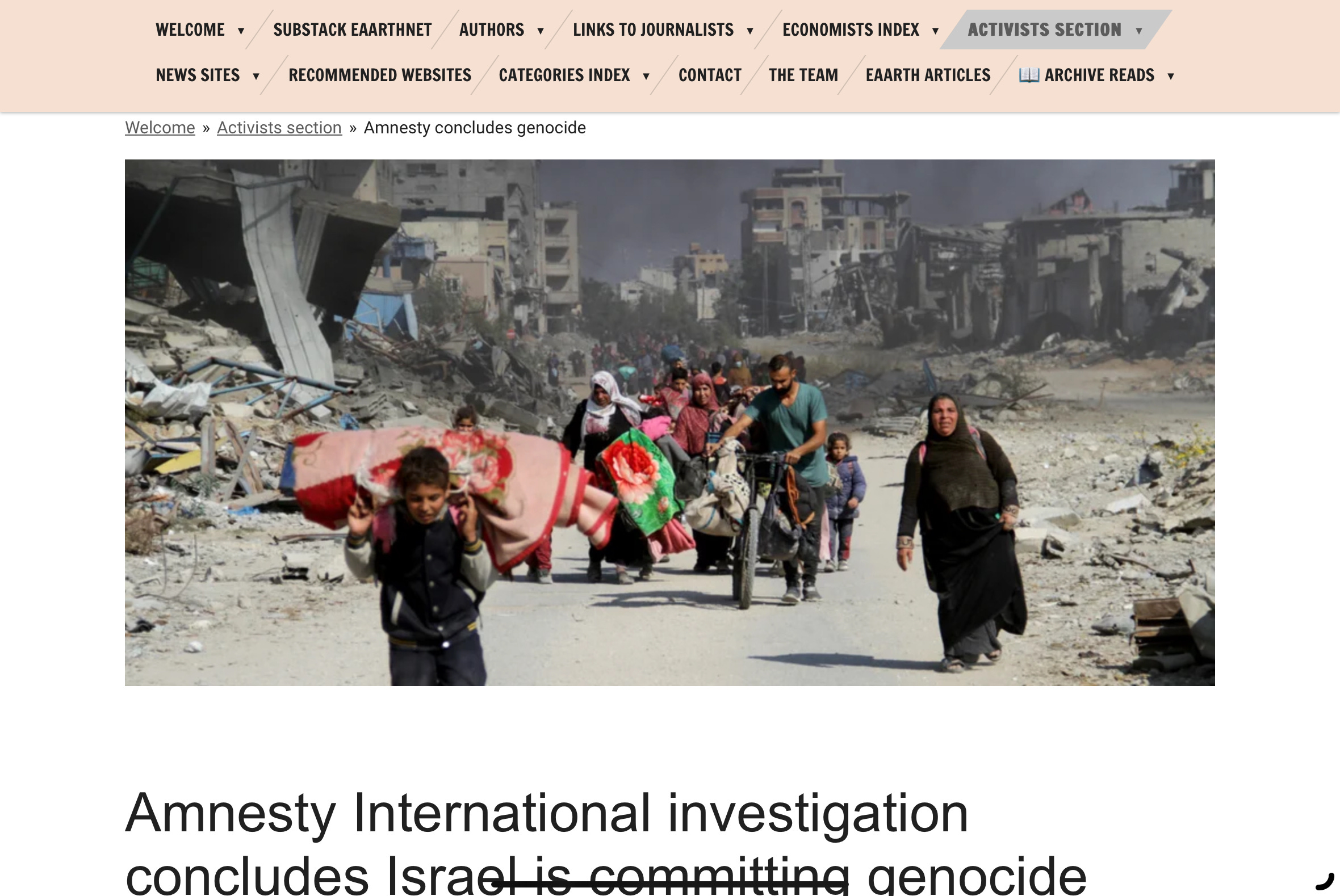 Amnesty International investigation concludes Israel is committing ...