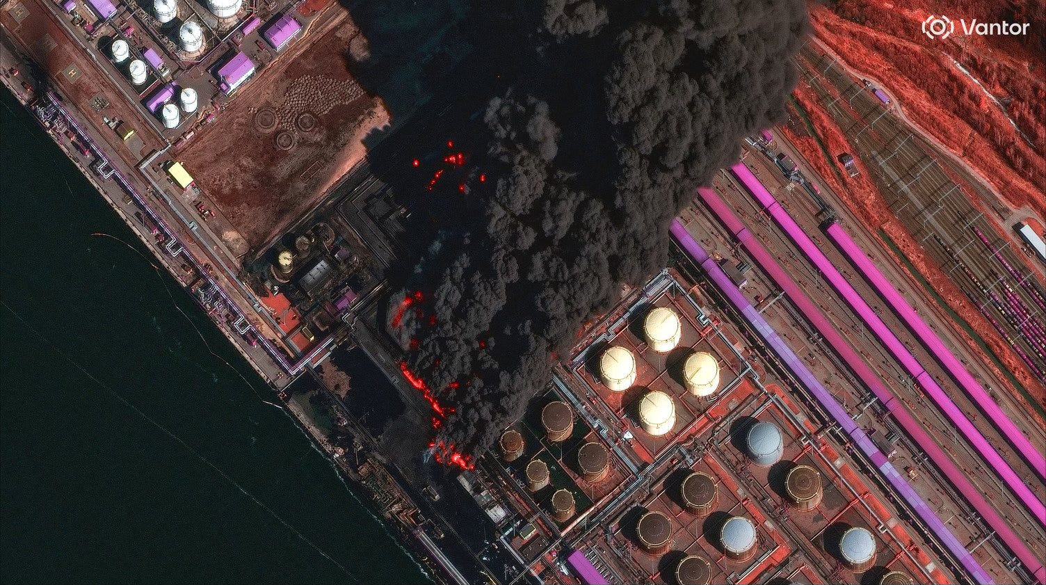 Ust-Luga oil terminal fires