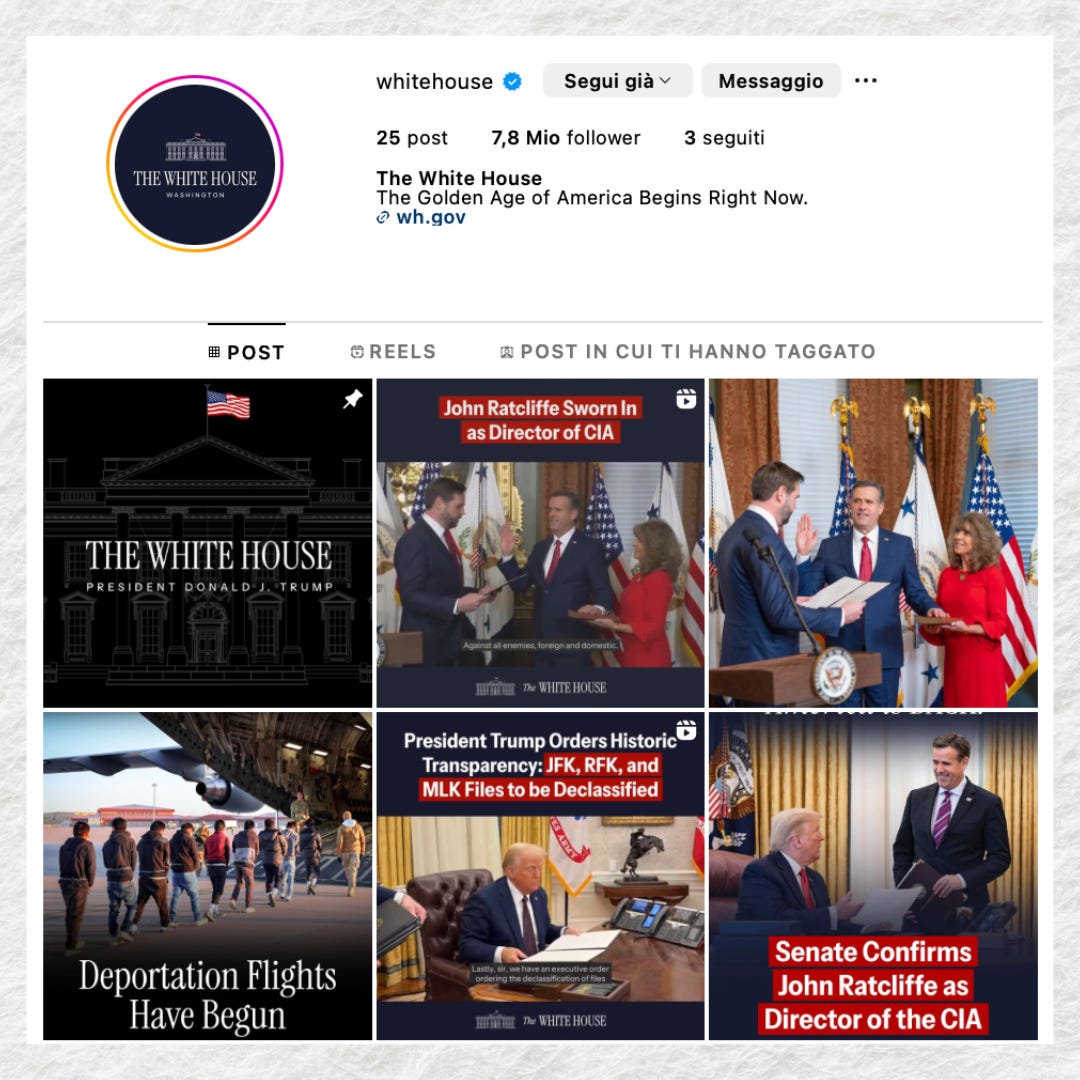 Il rebranding social della Casa Bianca, image size:1080x1080