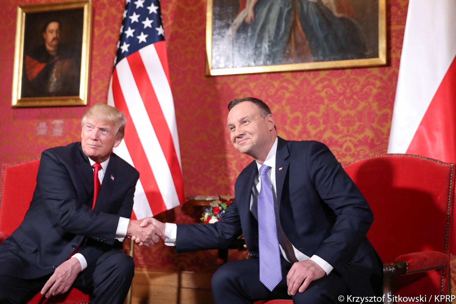 Presidents Duda and Trump meeting