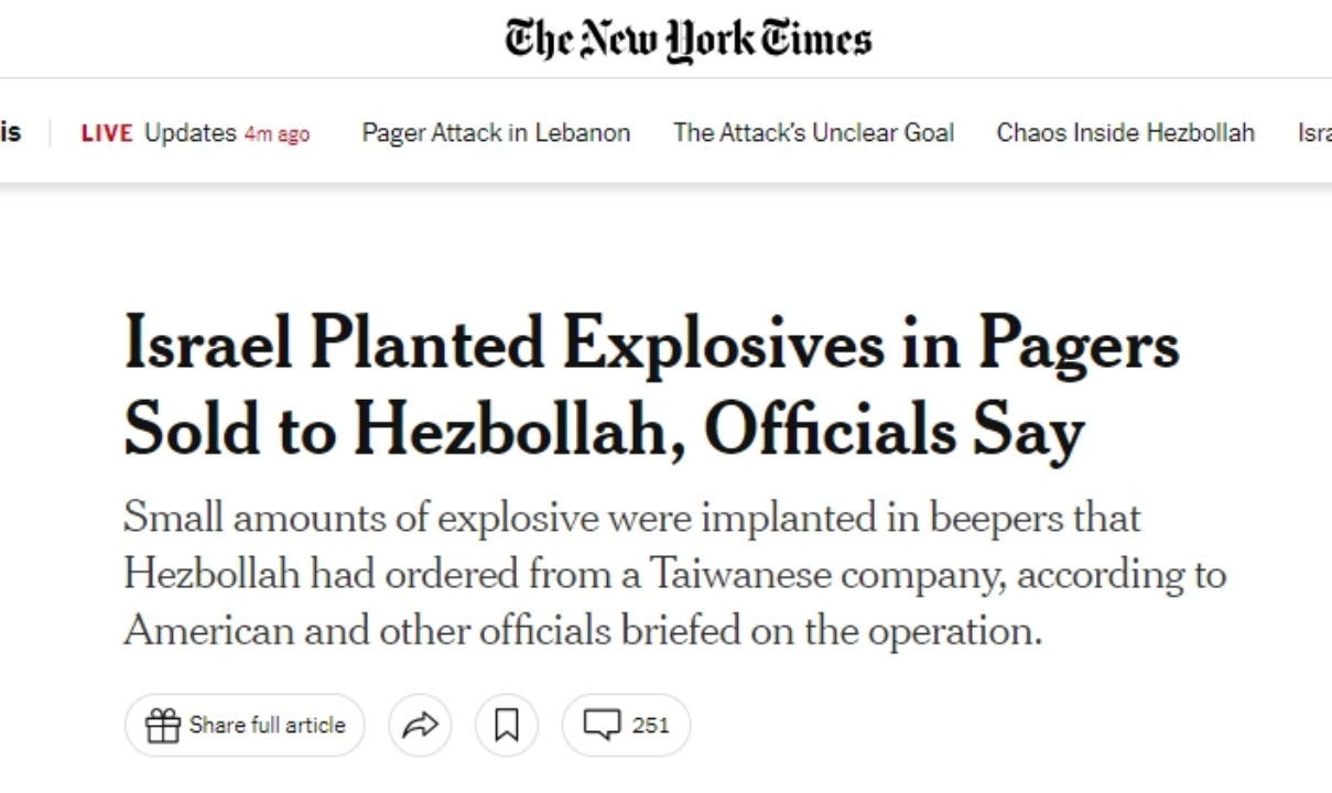 Exploding pagers in Lebanon On Geoeconomics