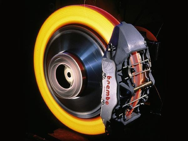 Brembo research on car brake pads and calipers does not stop