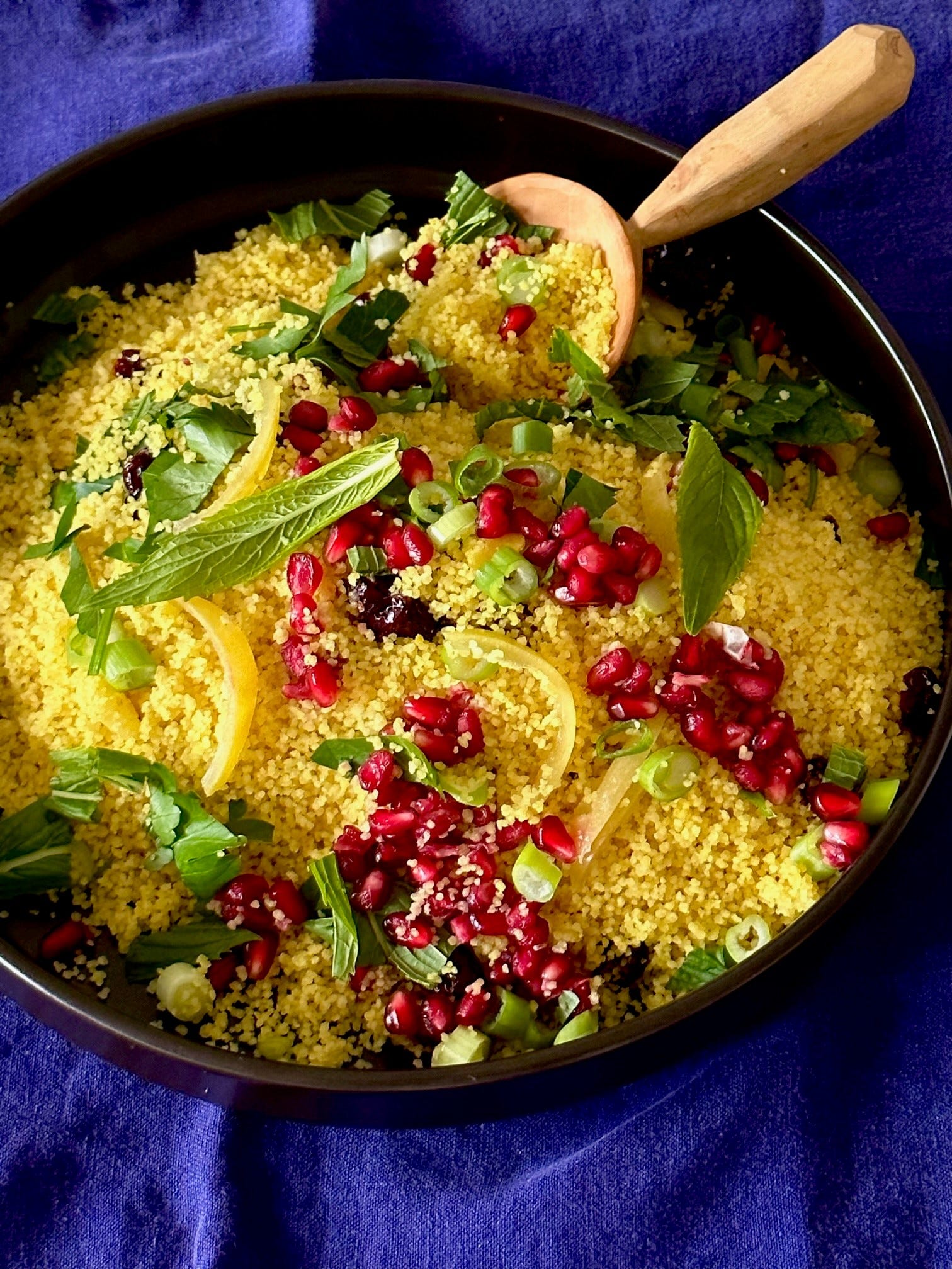 Lemon and pomegranate couscous recipe - BBC Food