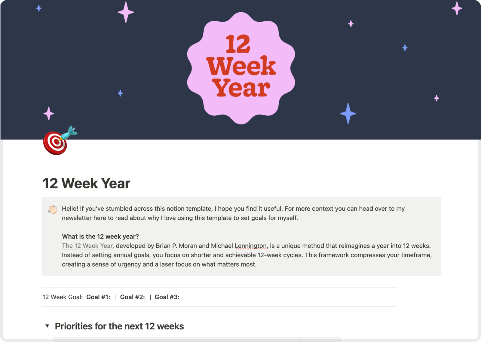 How To ACTUALLY Meet Your Goals  My 12 Week Year Plan + Free Notion  Template 