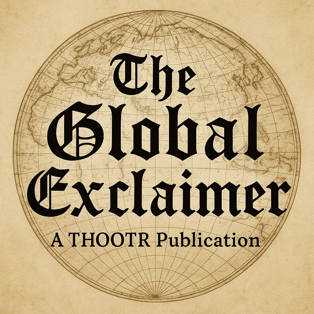 The Global Exclaimer logo