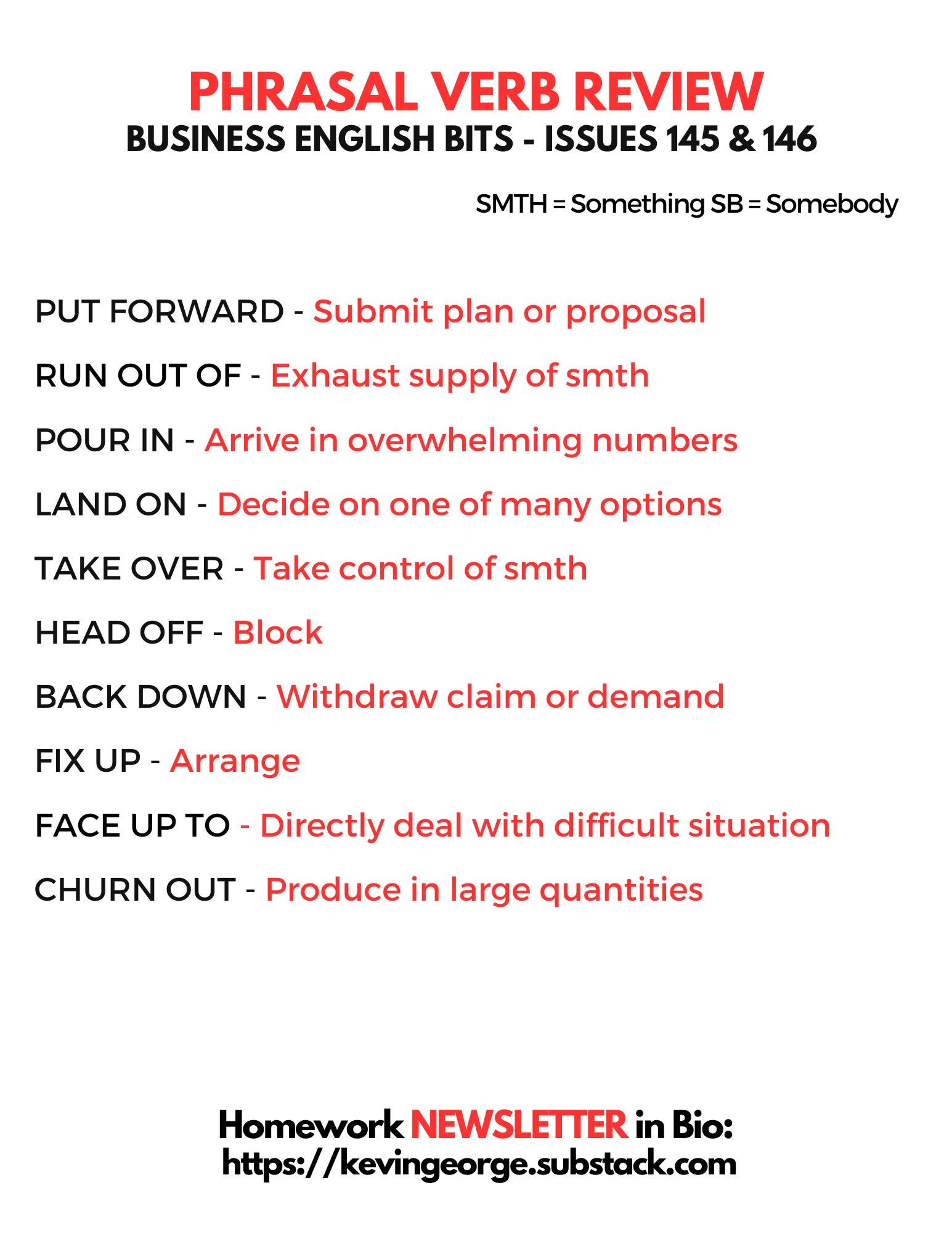Business English Bits Phrasal Verb Review