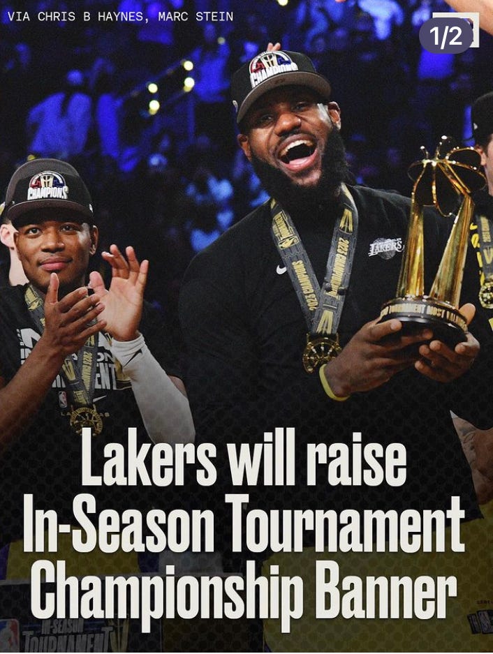 Lakers don't plan to hang a banner if they win NBA In-Season Tournament  title, per report 