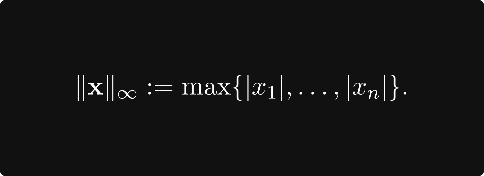 Supremum Norm Formula