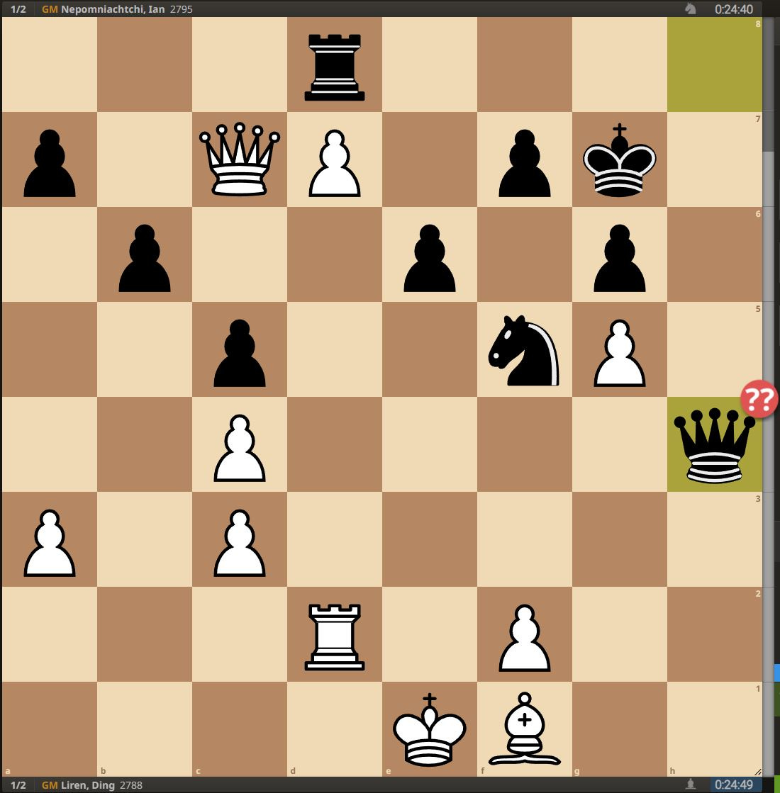 The Moment Nepomniachtchi Blunders Game 4 of the World Chess