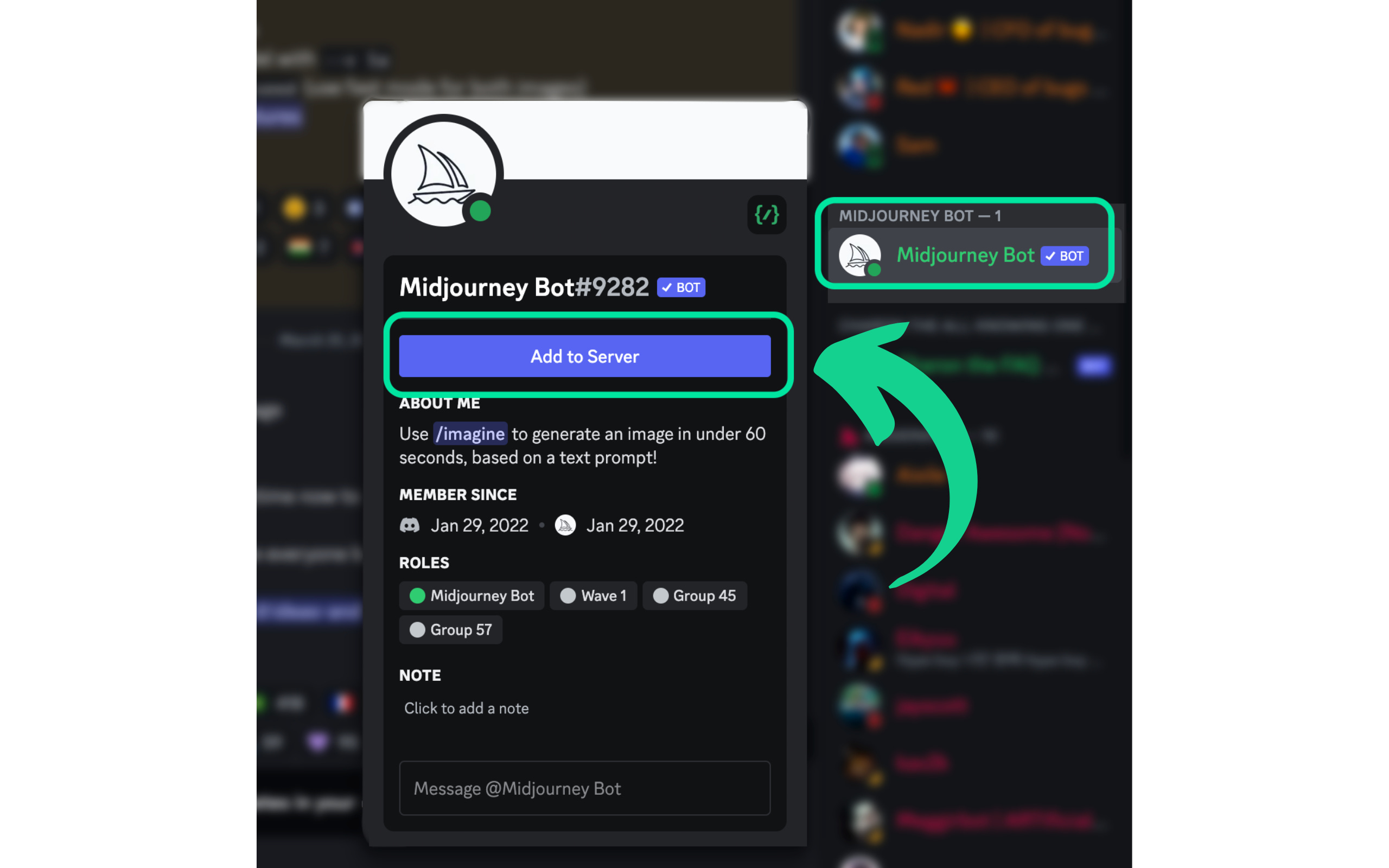 Add the Midjourney Bot to Your Server