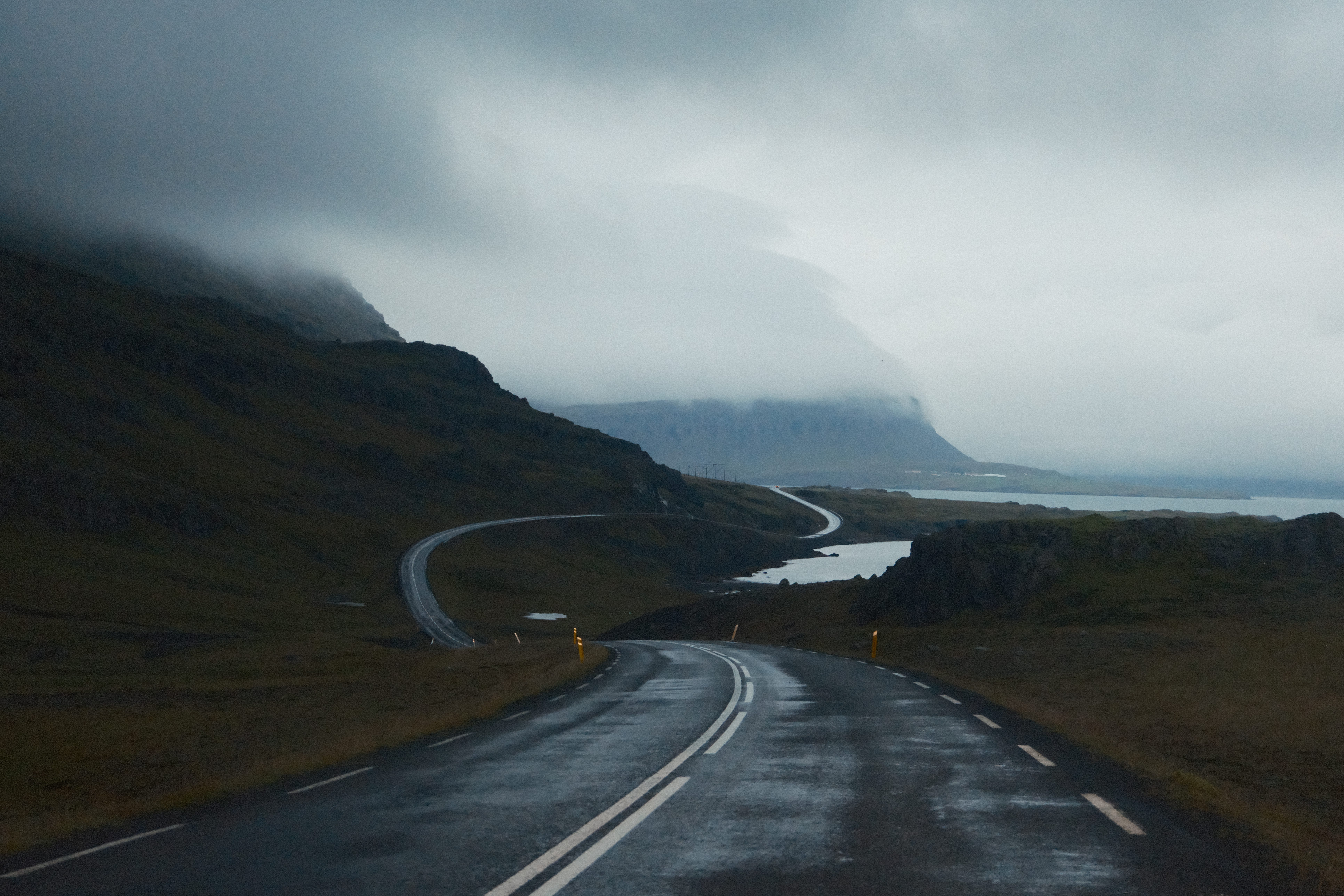 a winding road in Iceland's East Fjords