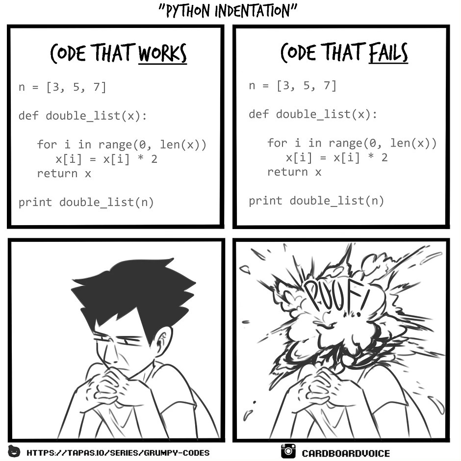 Python indentation meme