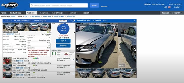 Copart USA - Leader in Online Salvage & Insurance Auto Auctions