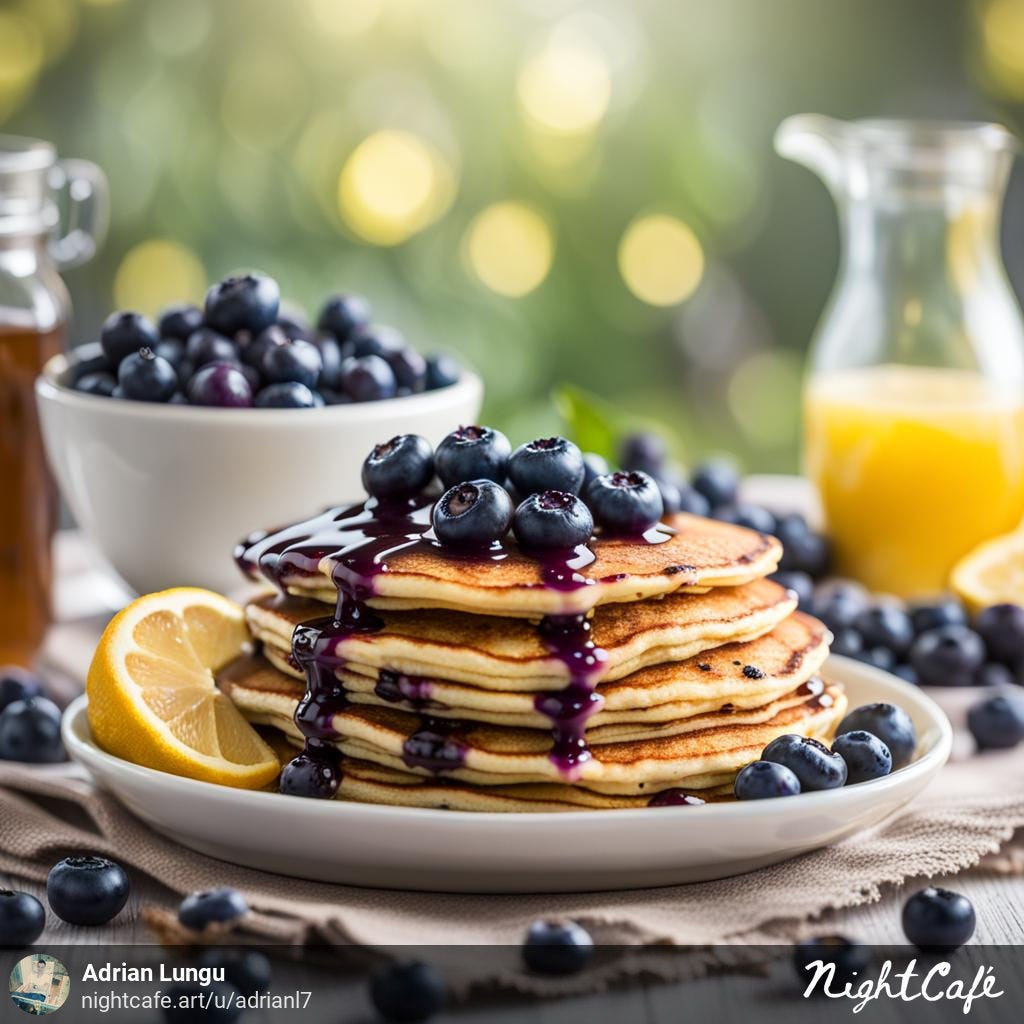 Lemon Blueberry Pancakes With Maple Syrup Recipe