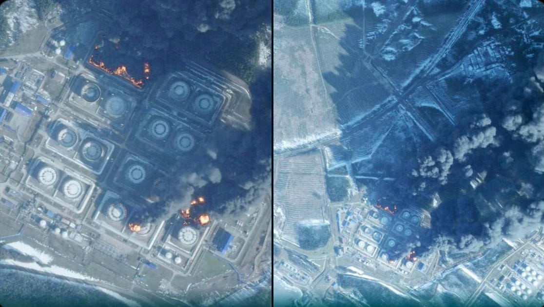 Primorsk oil terminal fires