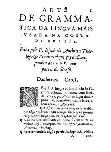 PDF) A Arte de Grammatica da Lingoa mais vsada na costa do Brasil