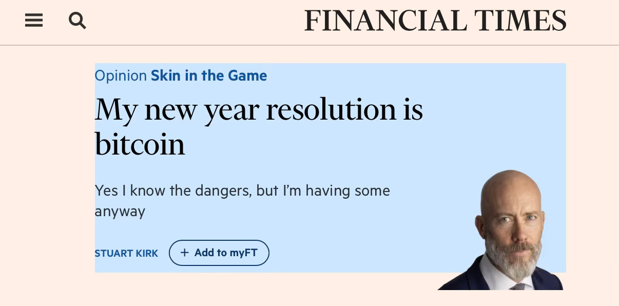 My new year resolution is bitcoin