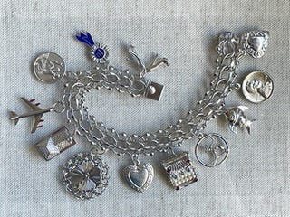 Monet Silver Charm Bracelet