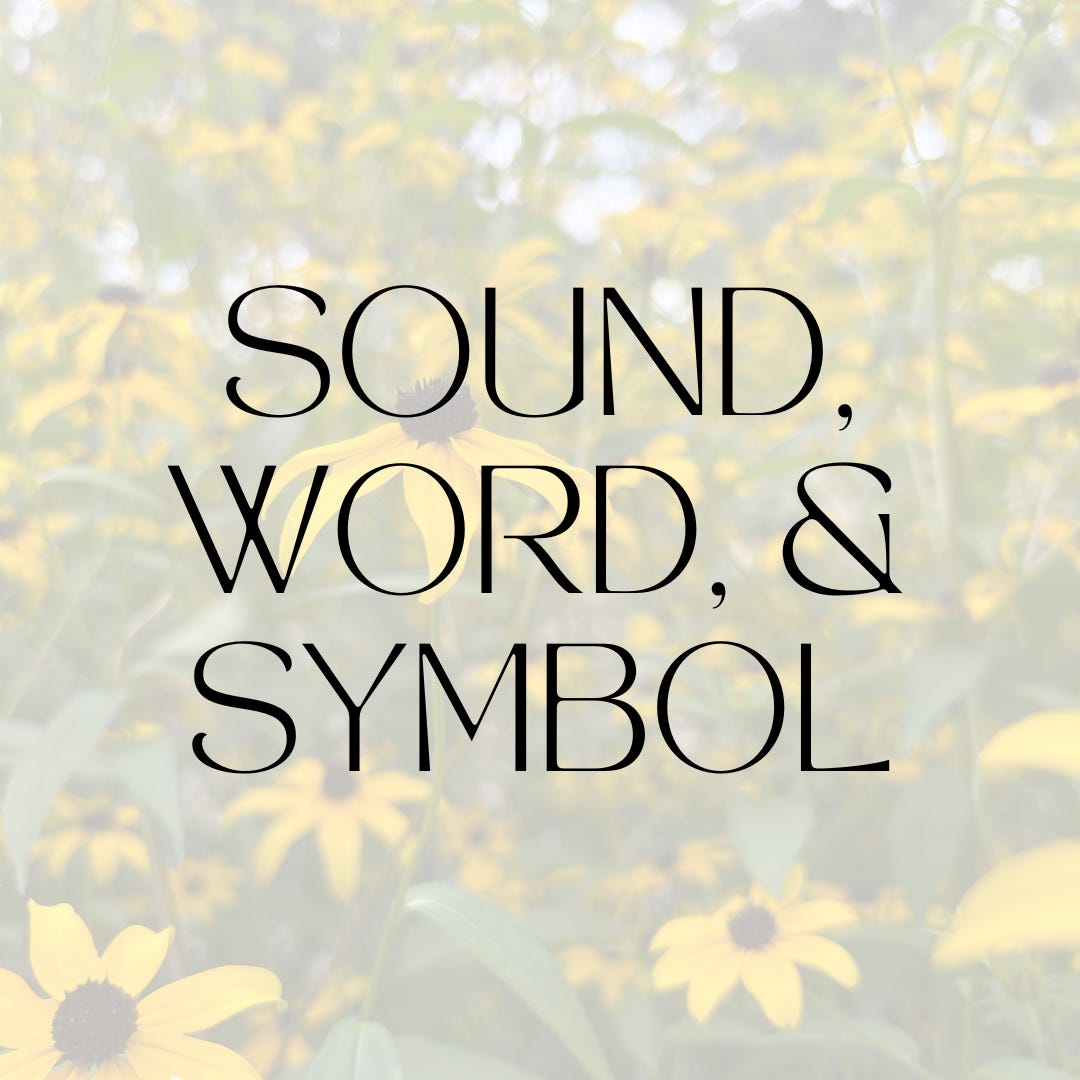 sound, word, and symbol logo