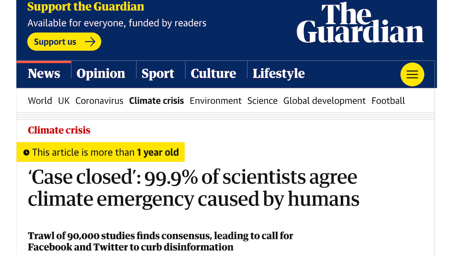 Миф о том, что "97% ученых согласны" с существованием климатического кризиса