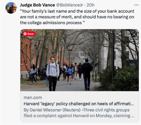 The real ‘Affirmative Action’ at elite colleges: legacy admissions policies (joycevance.substack.com)