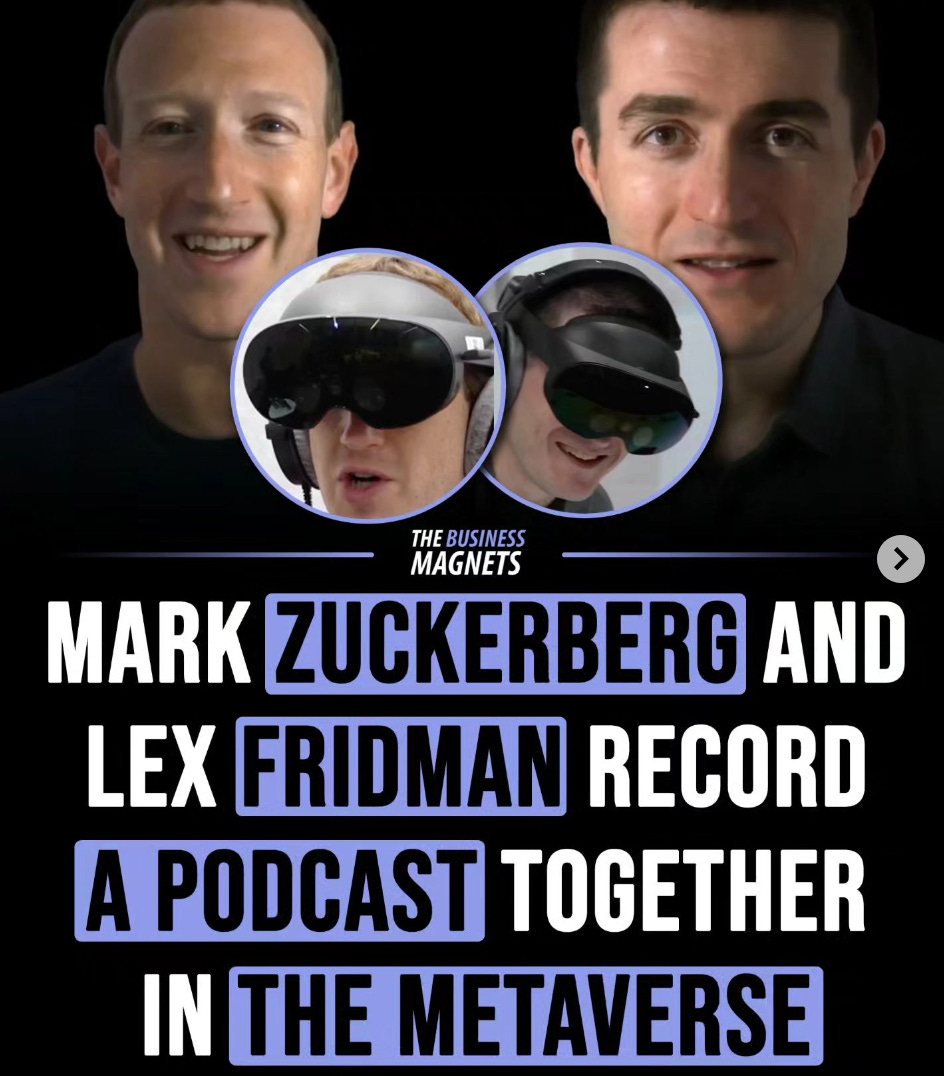 Mark Zuckerberg and Lex Fridman Record Podcast in the Metaverse