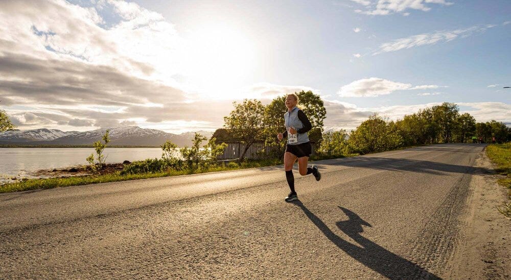 I run my first Midnight Sun Marathon somewhere in the Arctic Circle