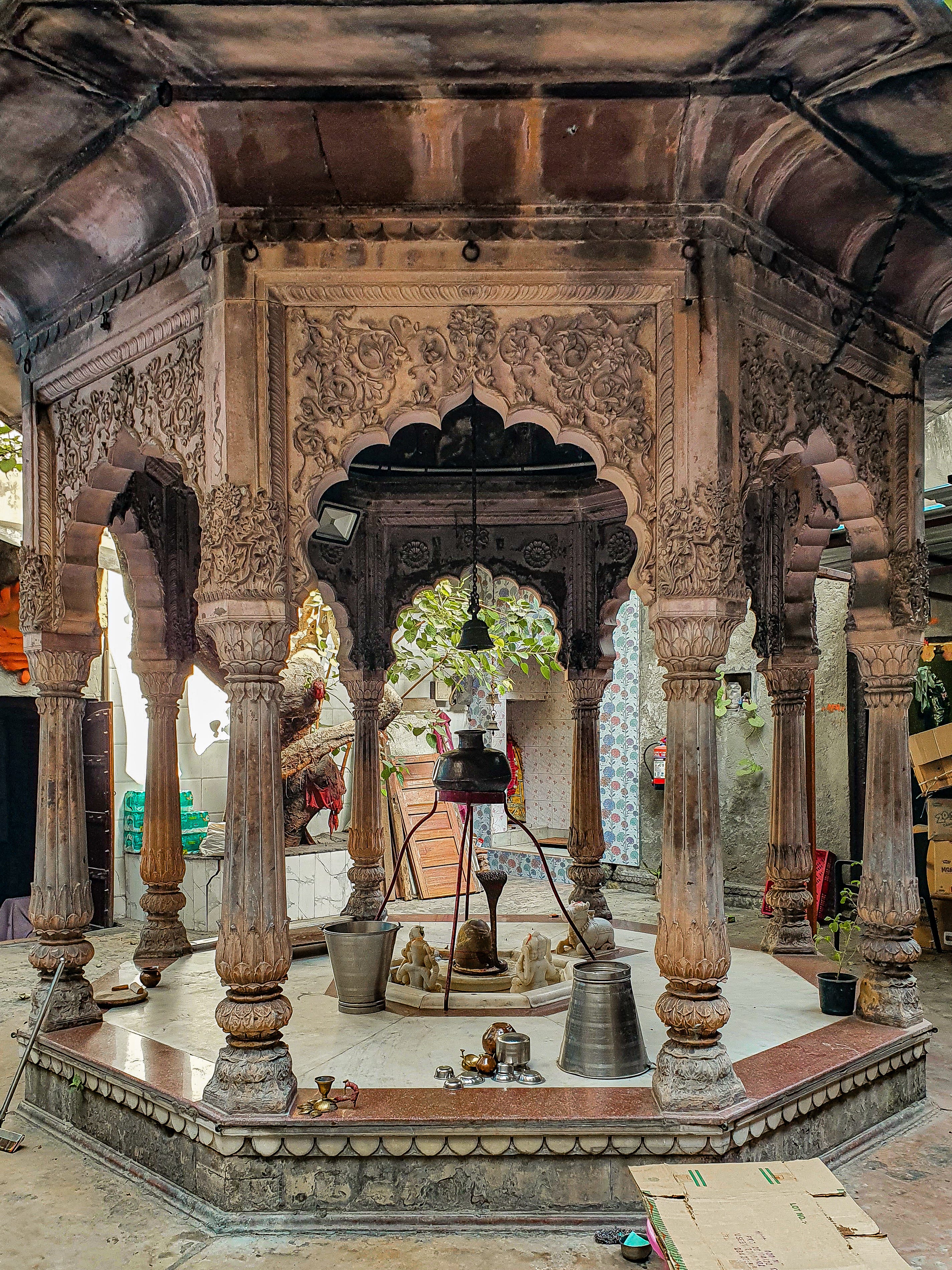 Carved Stone Pillar From The Punjab - 19thC Carved Stone Pillar From The Punjab - 19thC