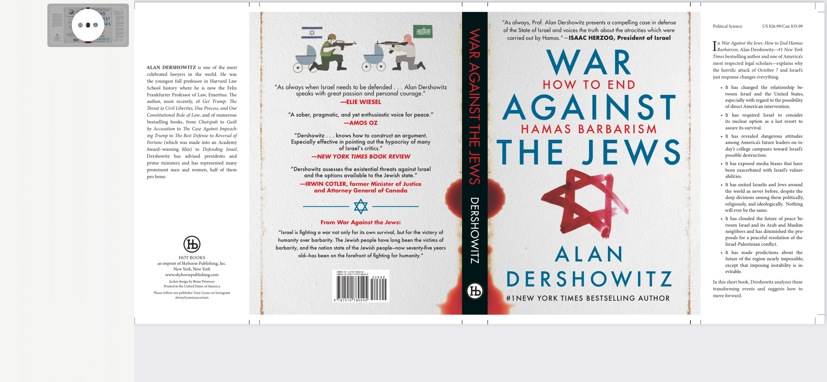 War Against the Jews: How to End Hamas Barbarism: Dershowitz, Alan