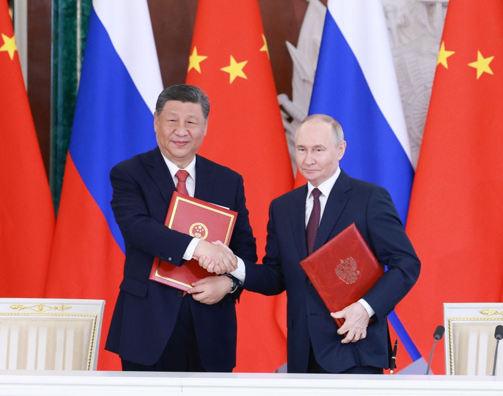 Xi meets Putin; US may cut PRC tariffs soon; Made in China weapons down  Indian jets