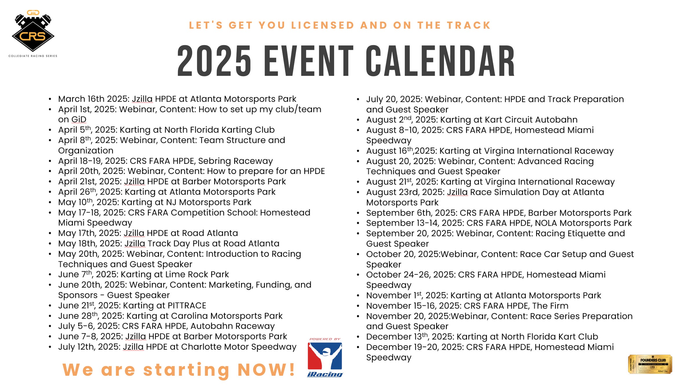 Collegiate Racing Series Discovery Call REPLAY