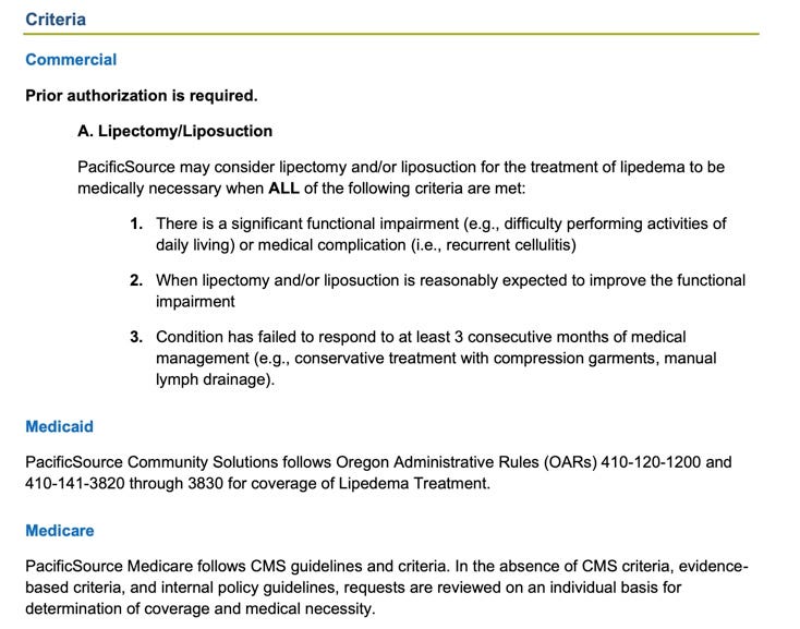 What Does an Insurance Coverage Policy for Lipedema Surgery Look Like?