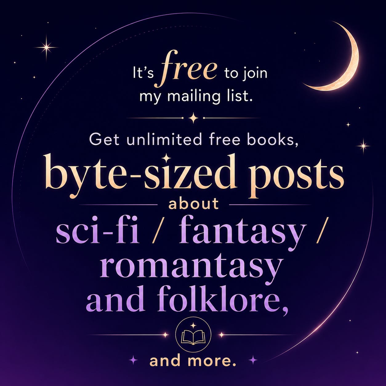 Subscribe to my Fantasy & Sci-Fi Hub