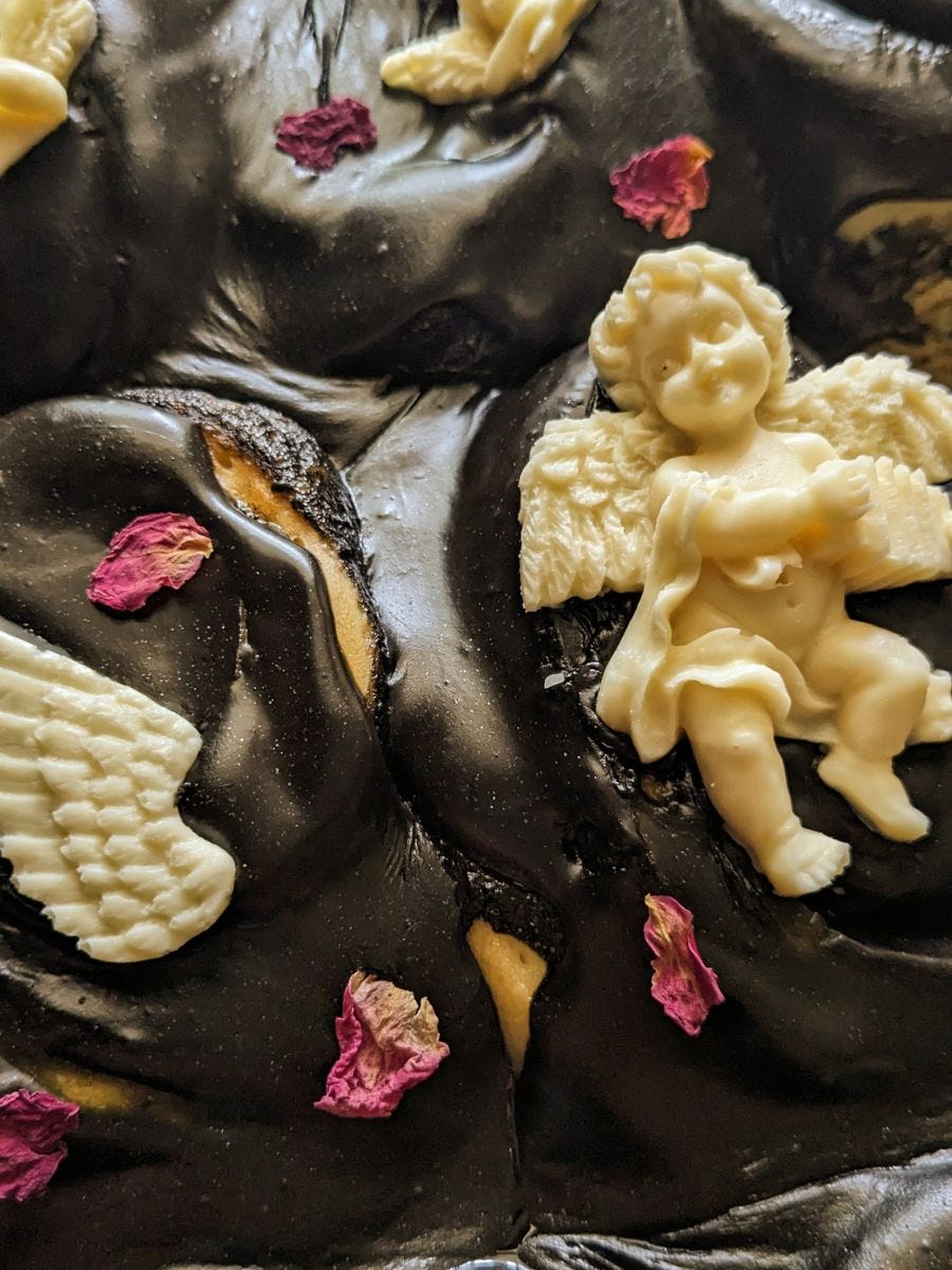 gothic chocolate cinnamon rolls by channey concha emoji