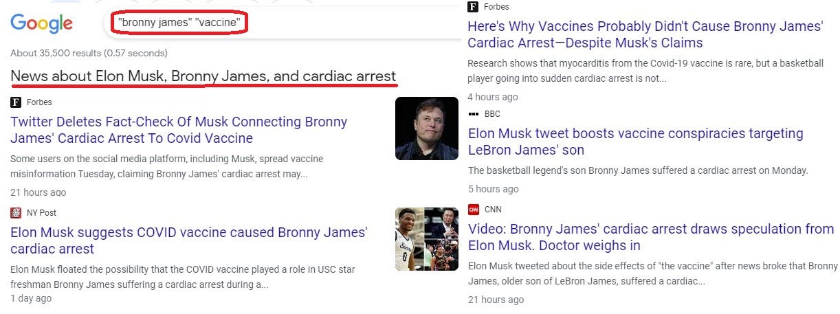 No Evidence COVID-19 Vaccine Caused Bronny James' Cardiac Arrest