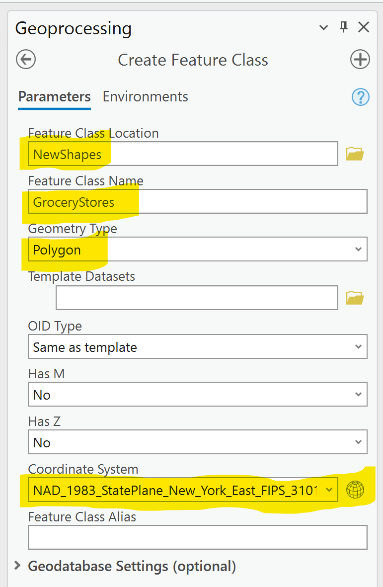 Creating a New Shapefile