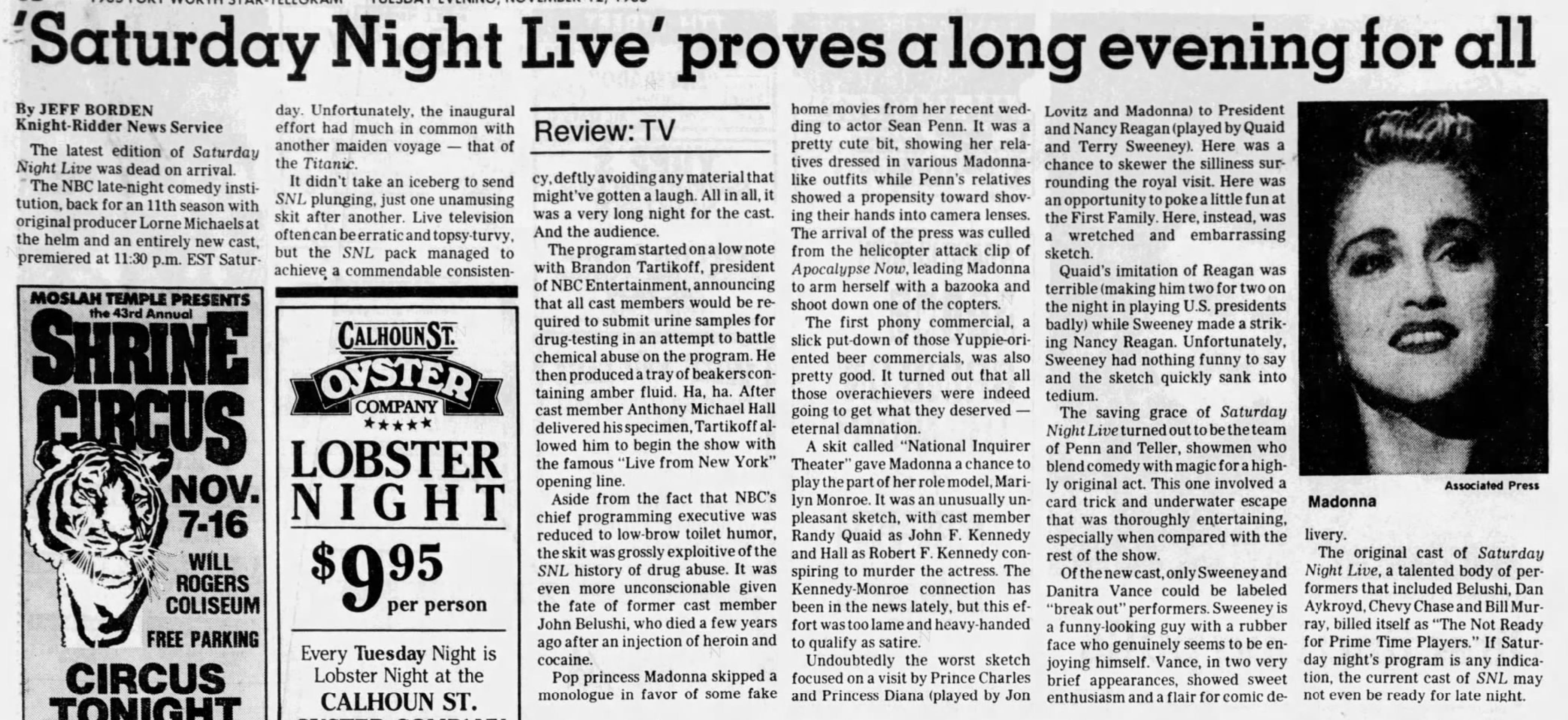 Saturday Night Live — TV News —