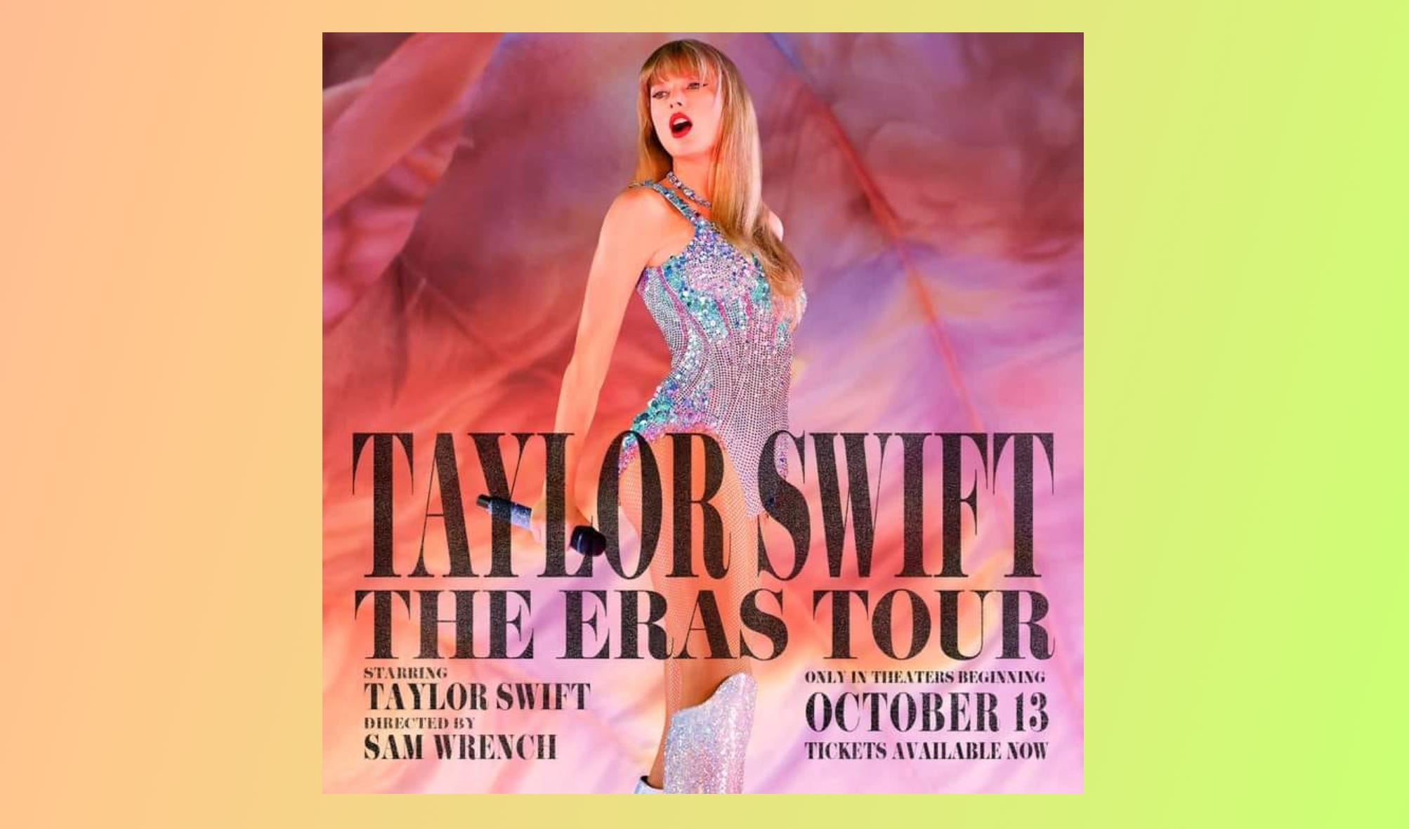 Taylor Swift The Eras Tour Movie October 13 2023 Poster, Full Size