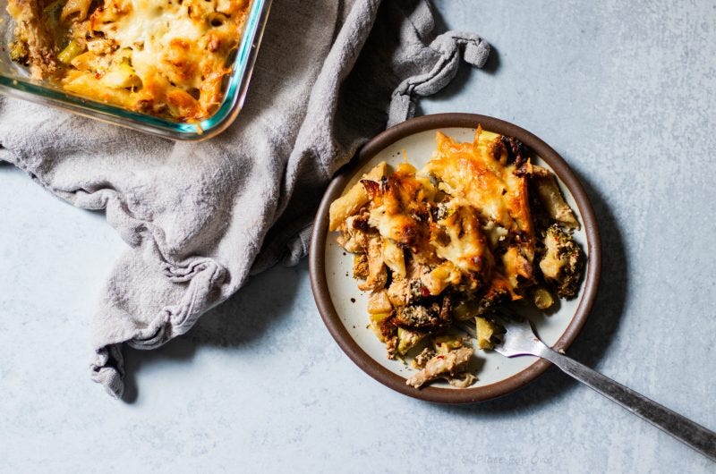 Cheesy Baked Pasta with Chicken and Broccoli - by Dee