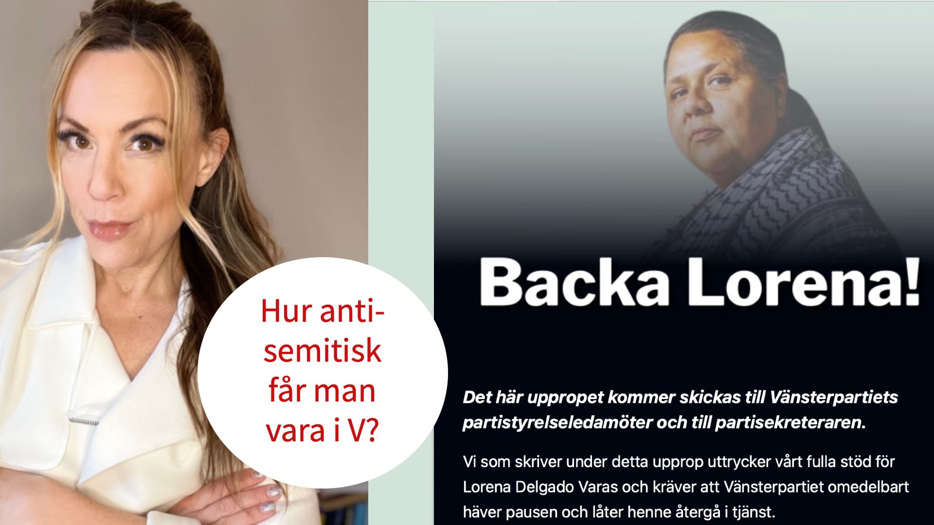 Vilda Vänstern – kramandet av kamrat Lorena visar var V står