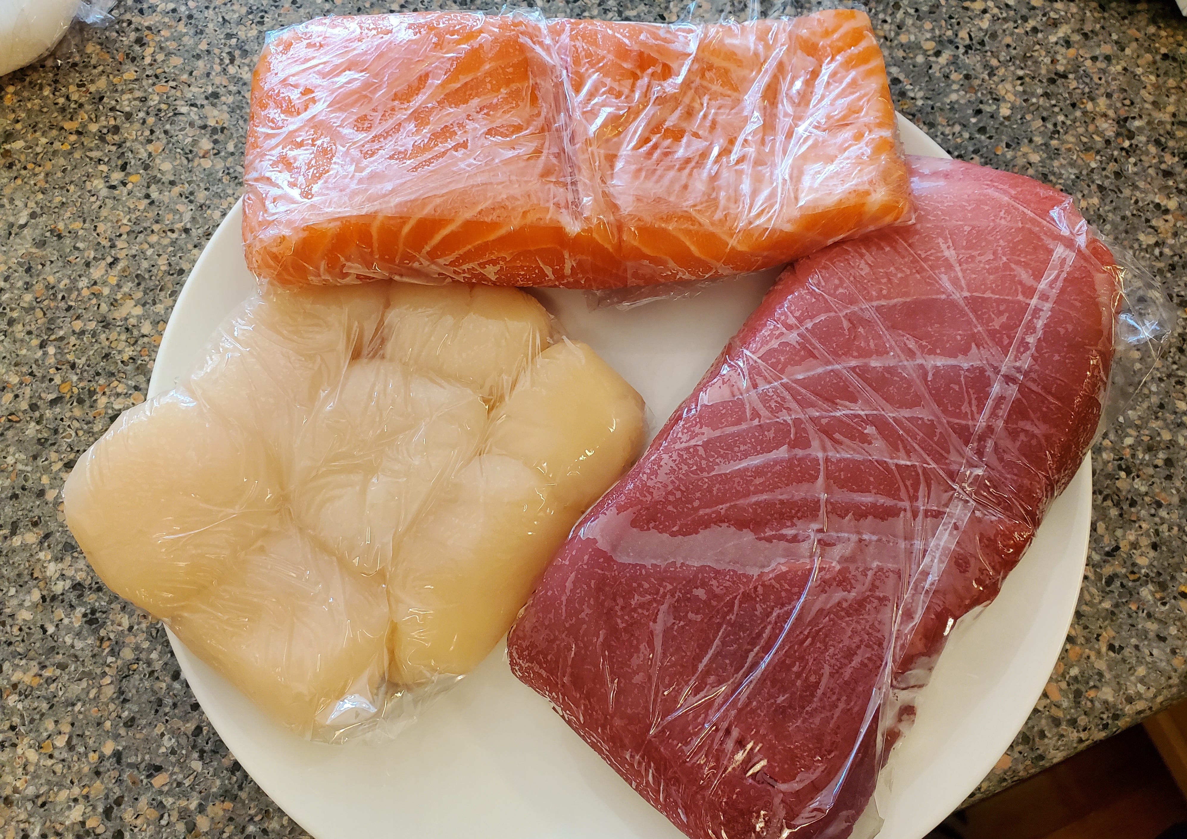 Sushi supplies from H Mart, Salmon and Tuna Sashimi Sushi s…