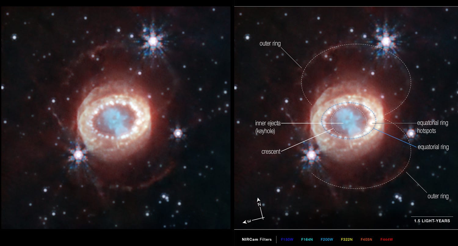 Nasa reveals stunning image of strange space TRIANGLE made by tsunami of  star births