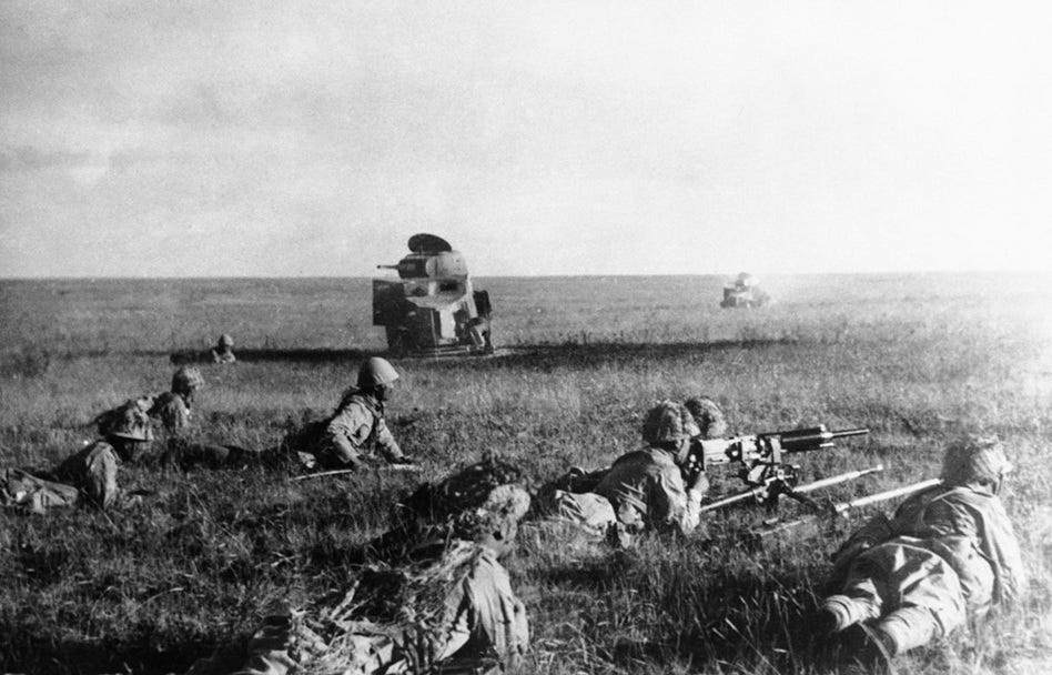 Historical photo from the 1939 Battle of Khalkhin Gol between Japan and the Soviet Union