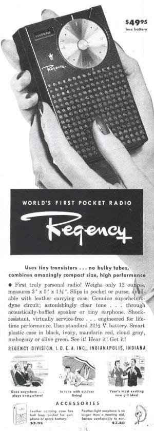 1st commercial transistor radio goes on sale, November 1, 1954 - EDN