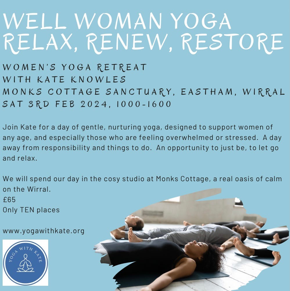 Early bird offer ! Well Woman yoga - Yoga with Kate