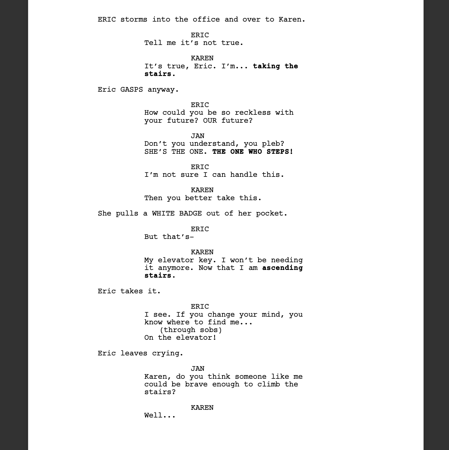 How do you format a SNL sketch type script? : r/Screenwriting