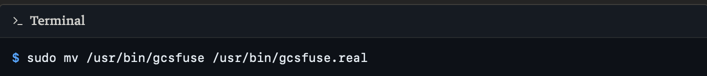 Moving the real gcsfuse binary