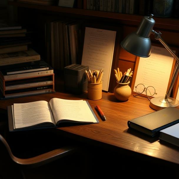 At The Writer's Desk